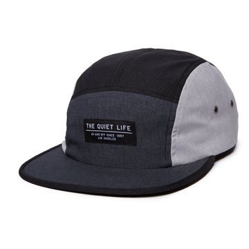 The Quiet Life Xanadu Color Blocked 5 Panel Camper Hat (Black/Grey)