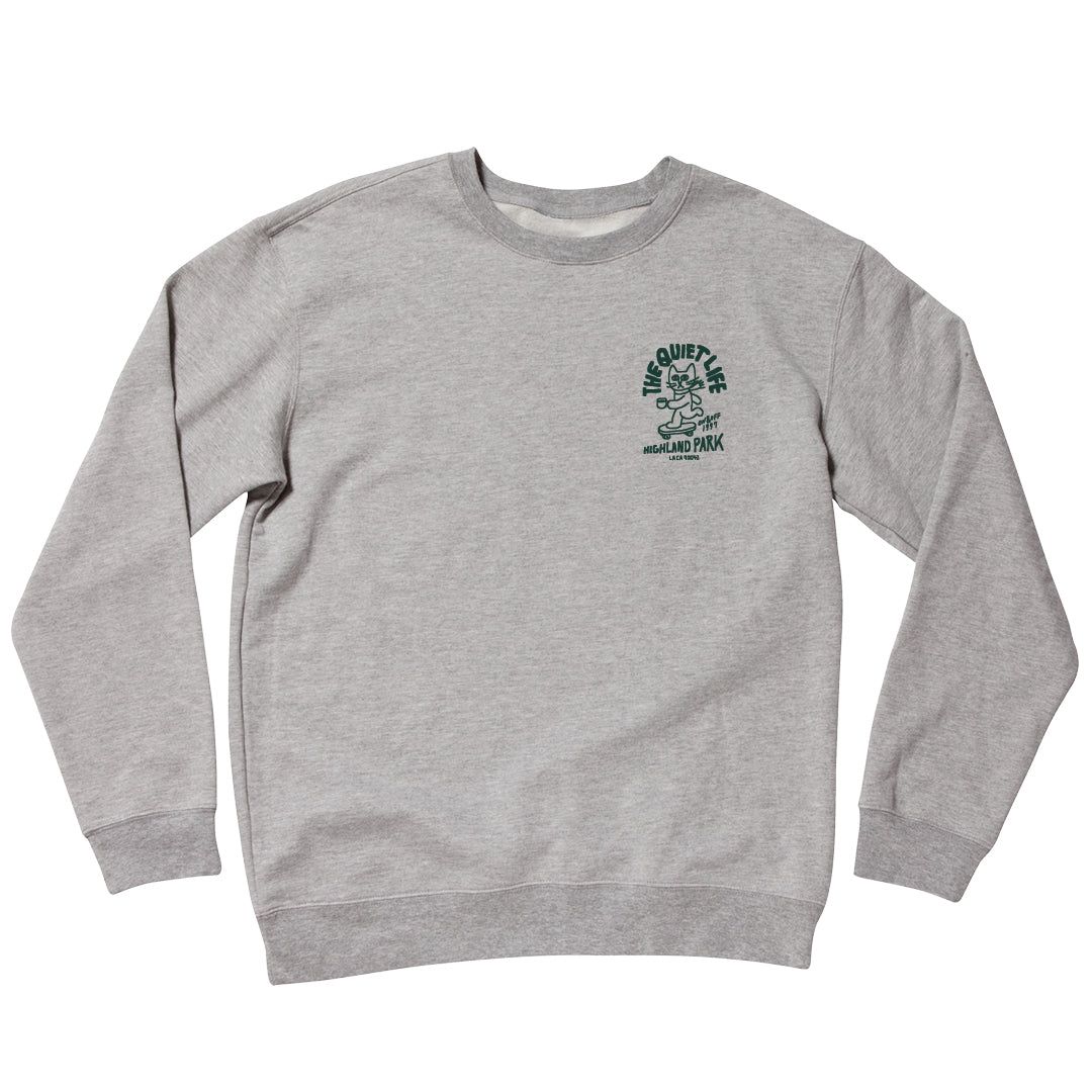 The Quiet Life Skating Cat Crewneck (Grey)