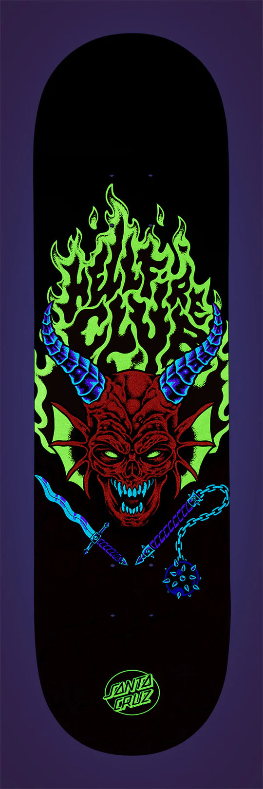 Santa Cruz x Stranger Things Hellfire Club Deck (8.25" x 31.8")