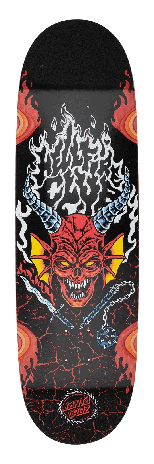 Santa Cruz x Stranger Things Hellfire Club Flames Deck (9.0" x 32.0")