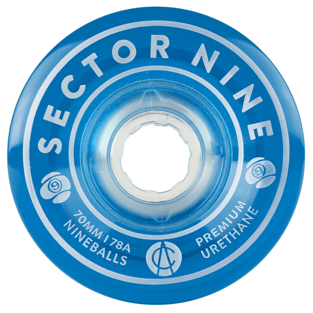 Sector 9 Nineballs Cruiser Wheels 70mm 78a (Clear Blue)