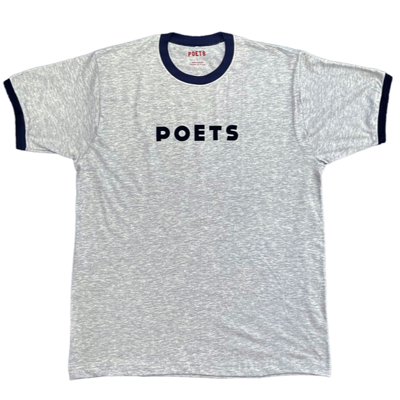 Poets Base Ringer Tee (Heather Grey/Black)