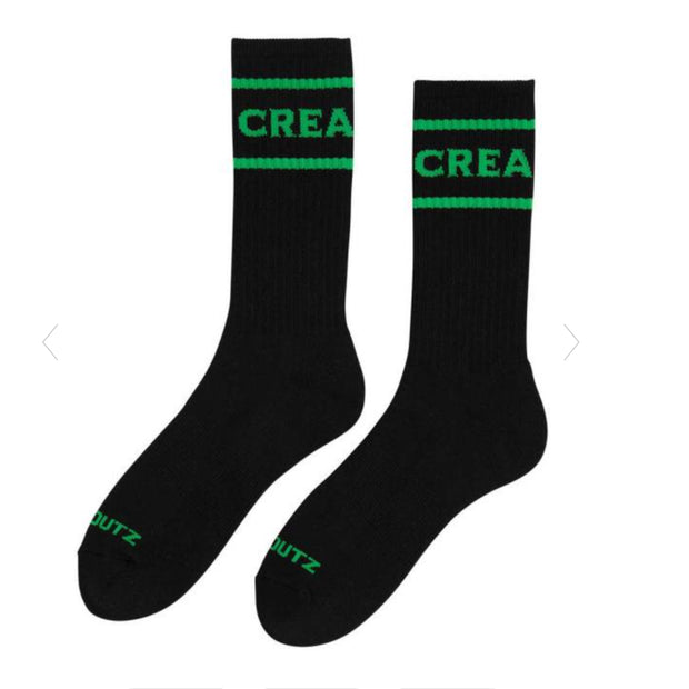 Creature Burnoutz Crew Socks Black/Green