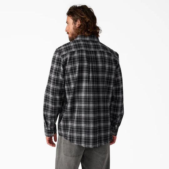 Dickies Long Sleeve Flannel Work Shirt (Black)