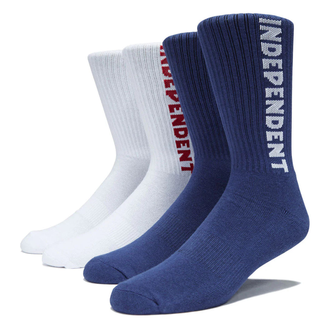 Independent Baseline 2-Pack Crew Socks (White/Navy)