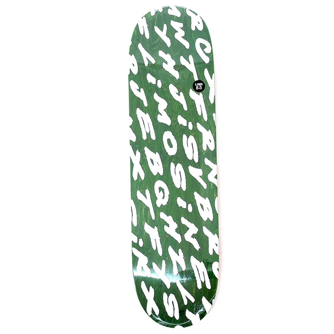 green deck with sharpie font