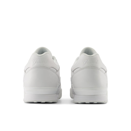 embossed grand logo on heel