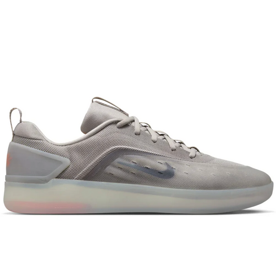 grey shoe with nike swoosh