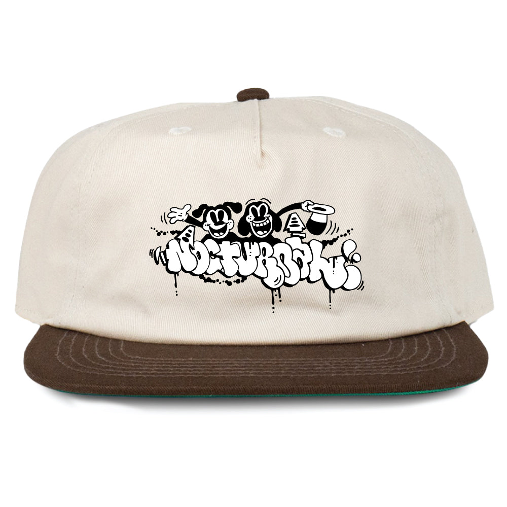Nocturnal 'Air Bud' Snapback Hat (Cream/Brown)