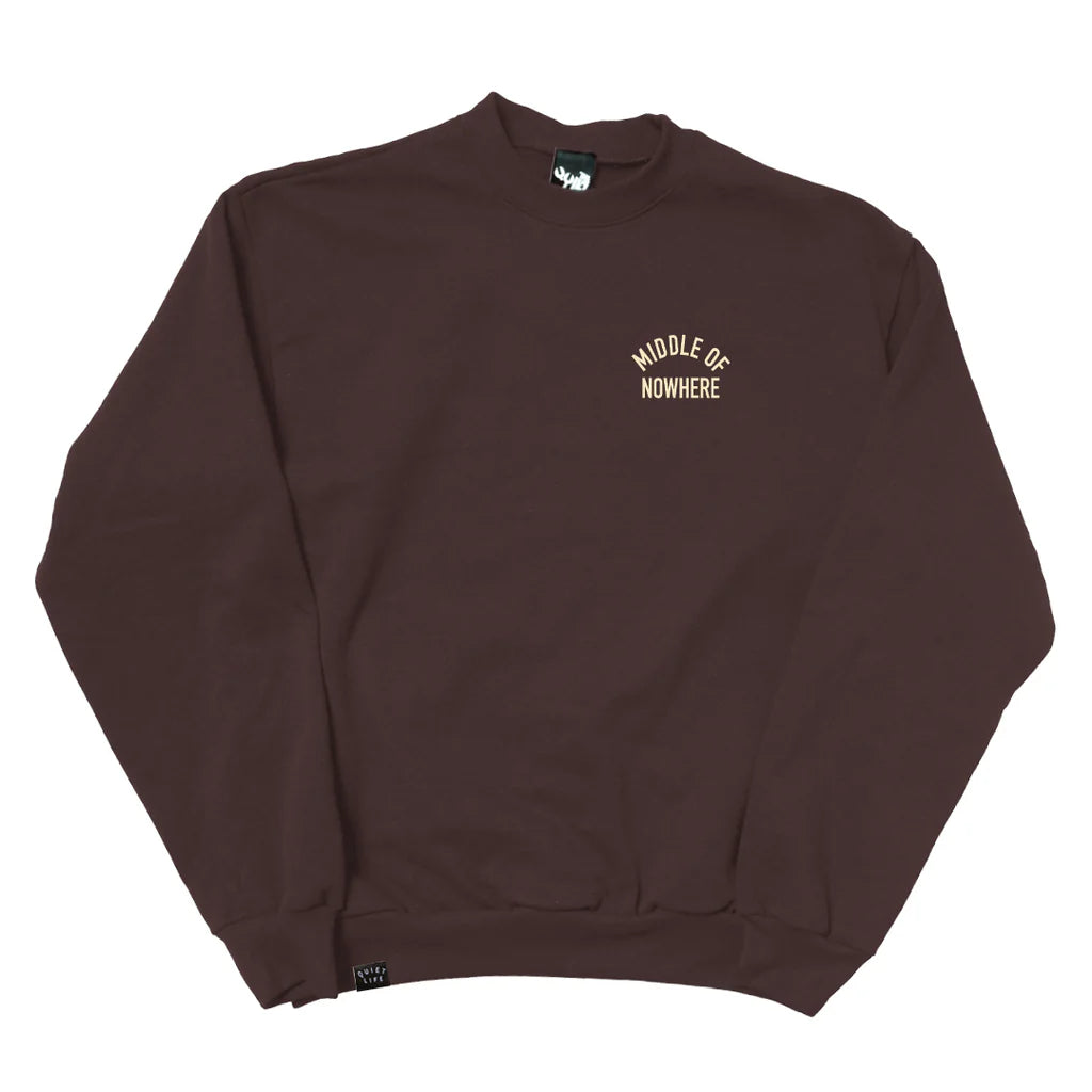 The Quiet Life Middle of Nowhere Embroidered Crew (Chocolate)