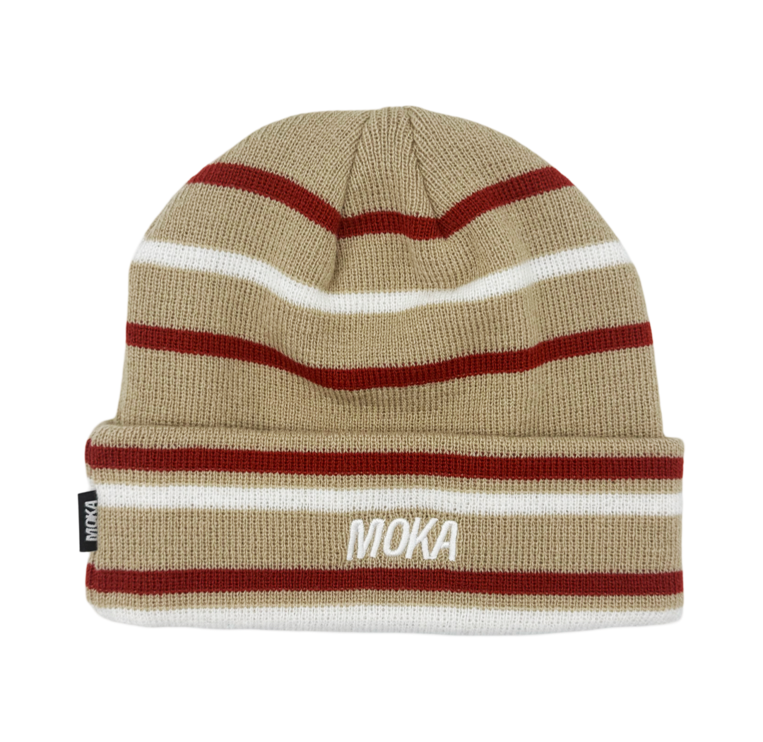Moka Stripes Beanie (Tan)