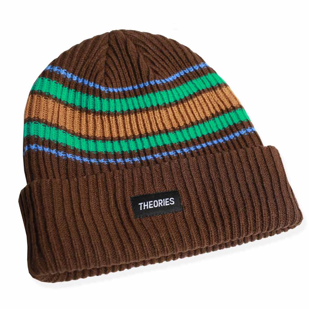 Theories Burst Stripe Knit Beanie (Cedar)