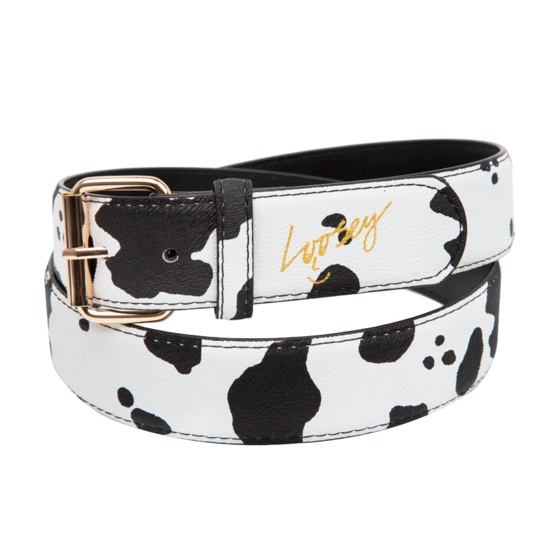 Loosey Belts Moosey (Cow Print)