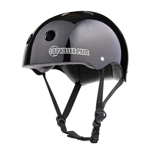 187 Killer Pads Pro Skate Helmet w/ Sweatsaver Liner (Black Glossy)