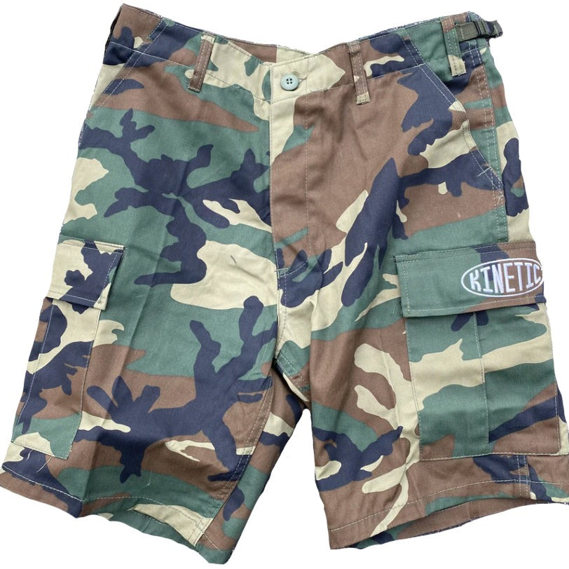 Kinetic Better Living Oval Cargo Shorts (Woodland Camo)