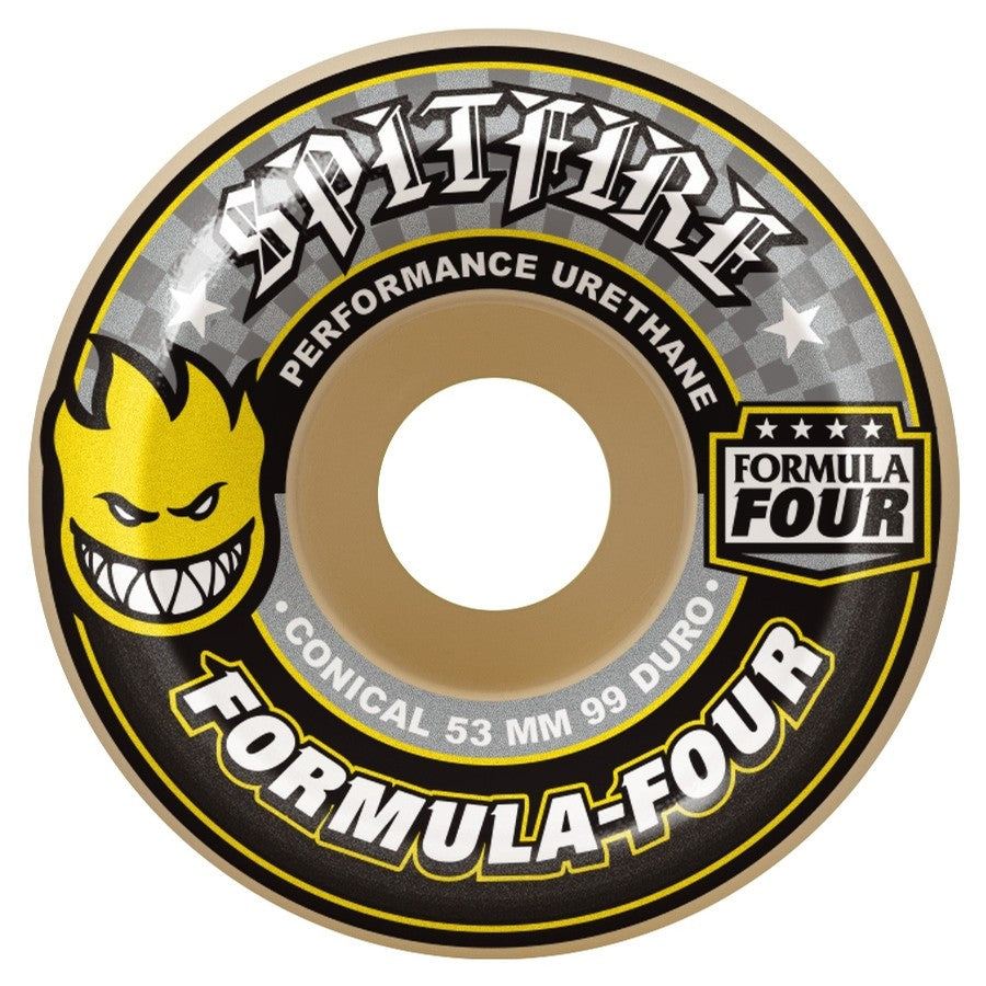Spitfire F4 99D Conical Yellow Print Wheels