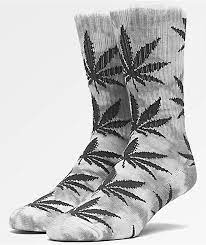 Huf Tie Dye Plantlife Crew Socks (Grey)