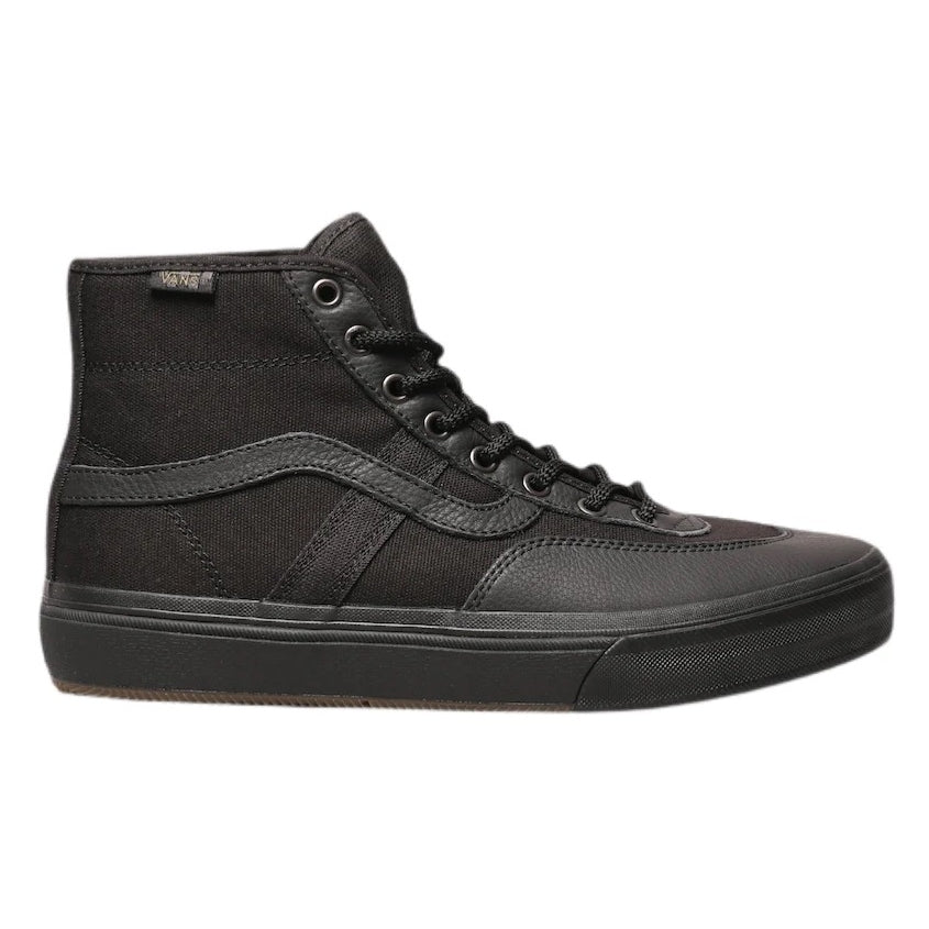 All black leather high top vans best sale