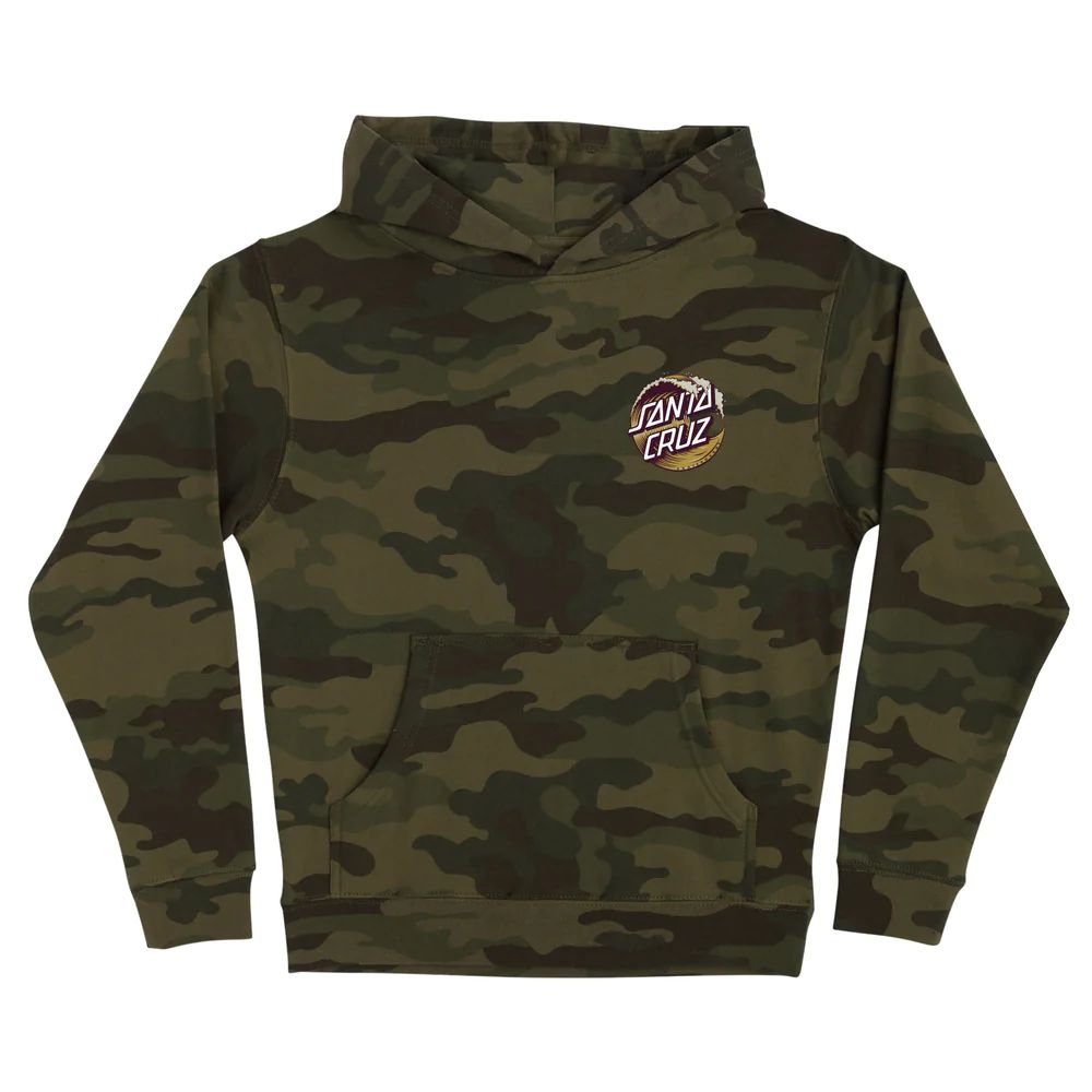Santa Cruz Youth Wave Dot Hooded Sweatshirt (Forest Camo