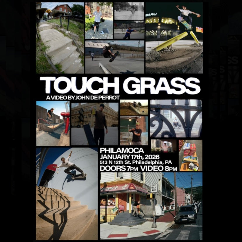 Be There! John D' Video "Touch Grass" Premieres January 17th at 8 PM @ PHILAMOCA. Featuring Shaun Williams, Dan Diamond, Benjamin Owen, and many more..