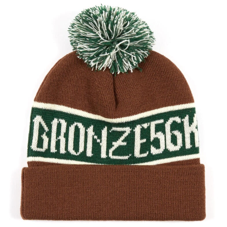 Bronze 56K Poof Ball Beanie (Brown)