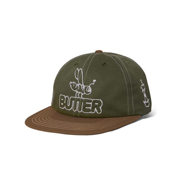 Butter Goods Critter 6 Panel Cap (Army / Brown)