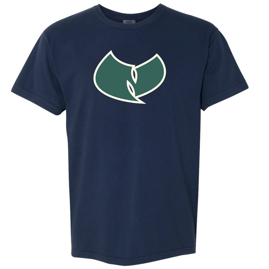 Green polo shirt on a white background