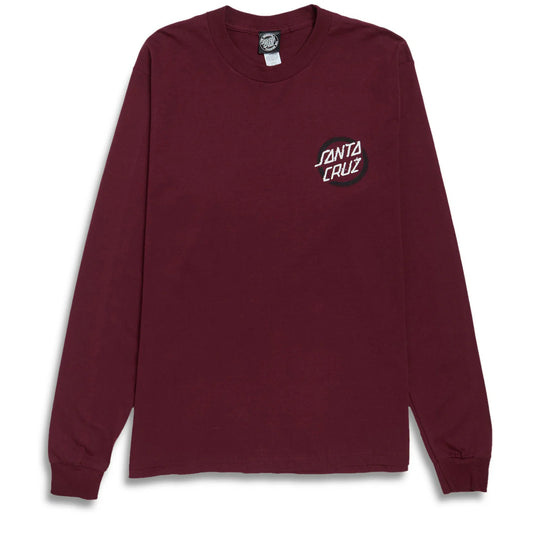 Santa Cruz Longsleeve Vile Dot T-Shirt (Burgundy)