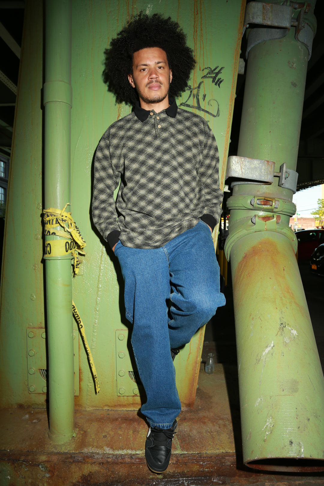 Theories E.S.P. Long Sleeve Polo (Black & Lilac)