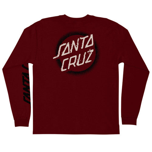 Santa Cruz Longsleeve Vile Dot T-Shirt (Burgundy)