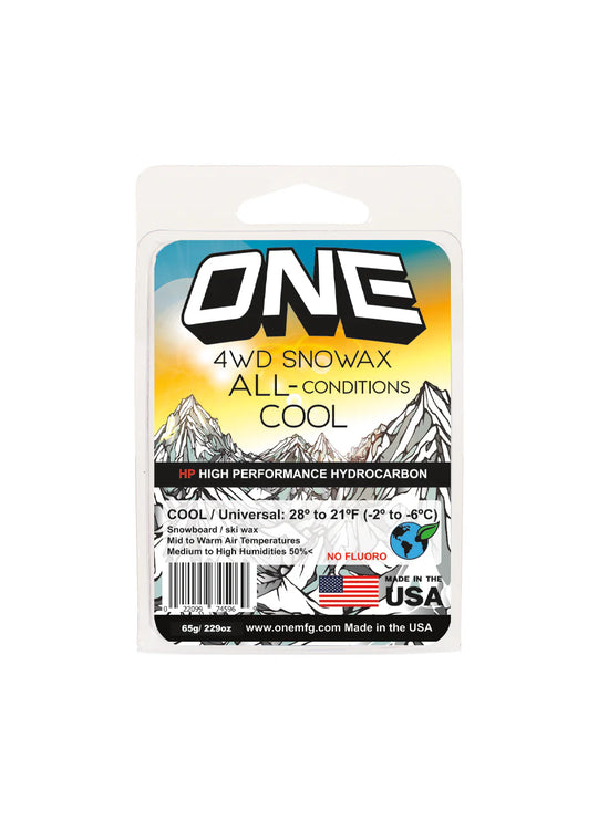 Oneball MFG 4WD Cool High Performance/Universal Conditions/Snowboard Wax/Ski Wax 65g
