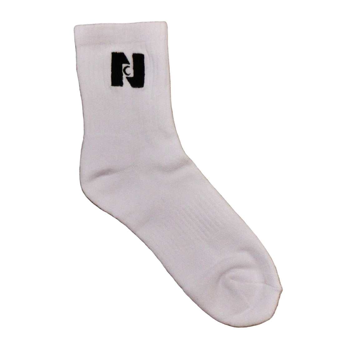 Nocturnal N Moon Half Socks (White)