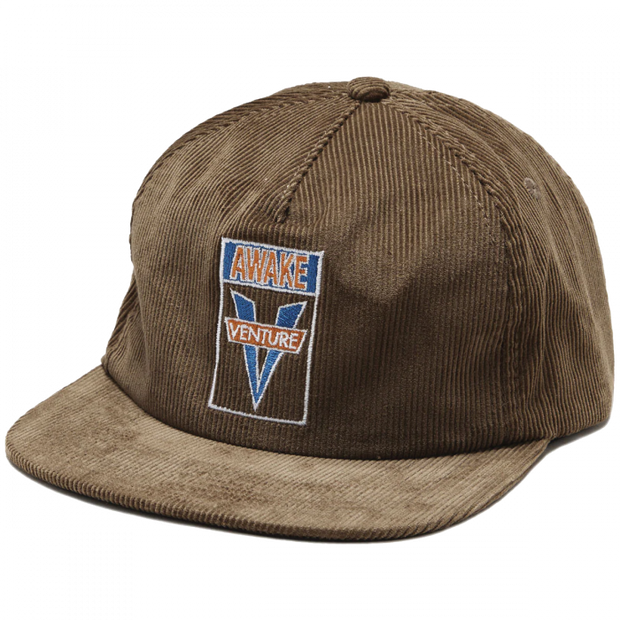 Venture Awake Snapback Hat (Brown Corduroy)