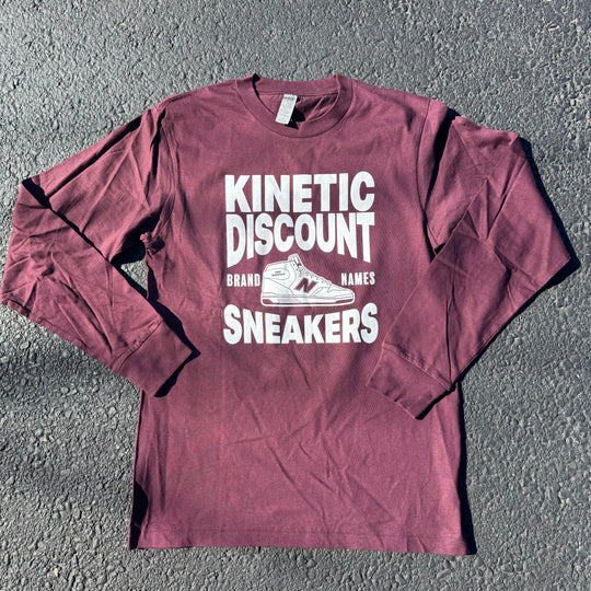 Kinetic Discount Sneaks Long Sleeve Tee (Maroon)