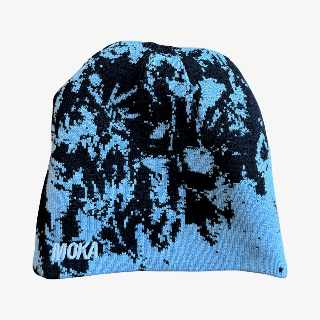 Moka Erosion Reversible Beanie (White/Baby Blue)
