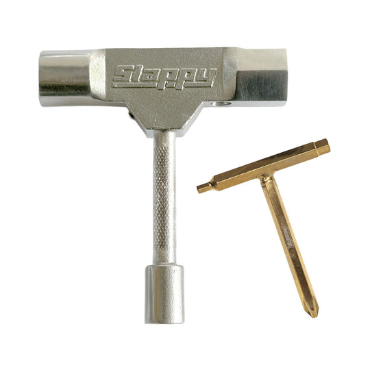 Slappy ST1 Skate Tool W/Bearing Press and Rethreader (Silver)