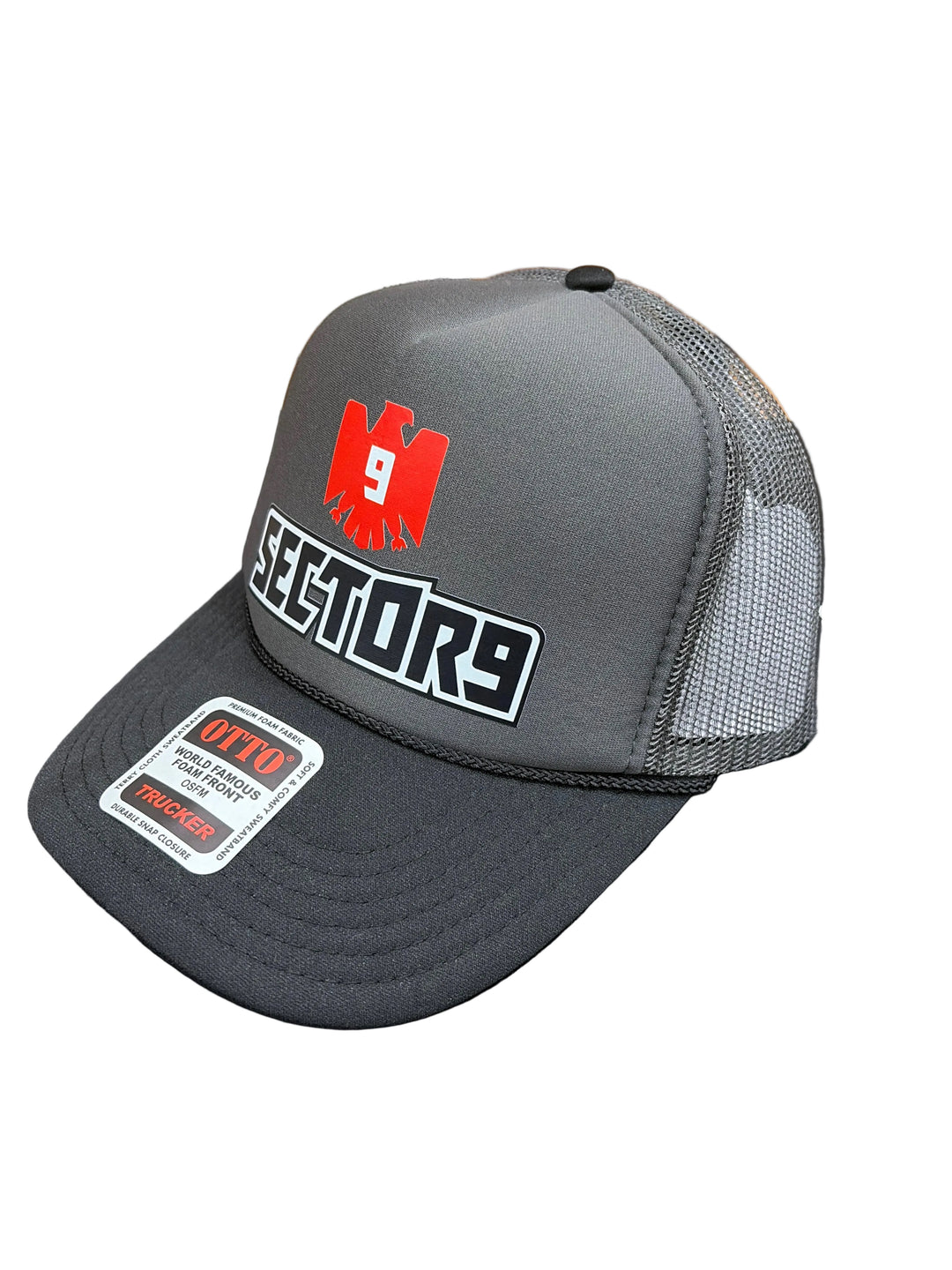 Sector 9 Steel Reserve Trucker Hat ( Grey/ Black/ Red )