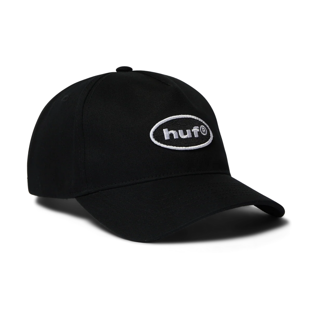 Huf 89 Oval 5 Panel Snapback Hat (Black)