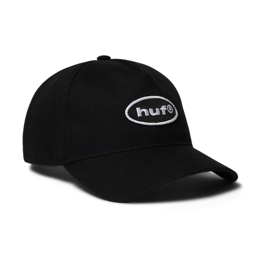 Huf 89 Oval 5 Panel Snapback Hat (Black)