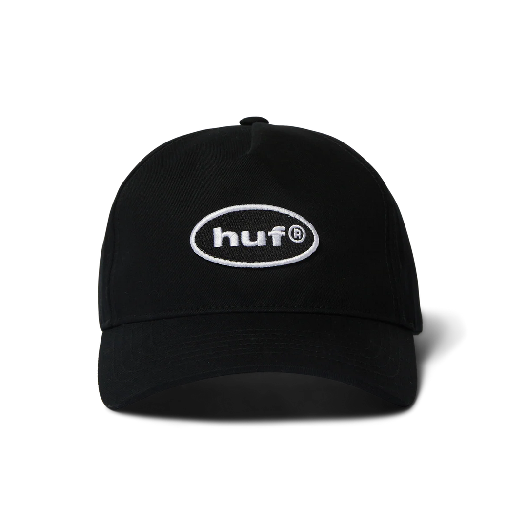 Huf 89 Oval 5 Panel Snapback Hat (Black)