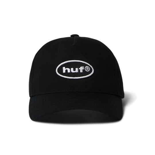 Huf 89 Oval 5 Panel Snapback Hat (Black)