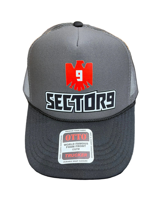 Sector 9 Steel Reserve Trucker Hat ( Grey/ Black/ Red )