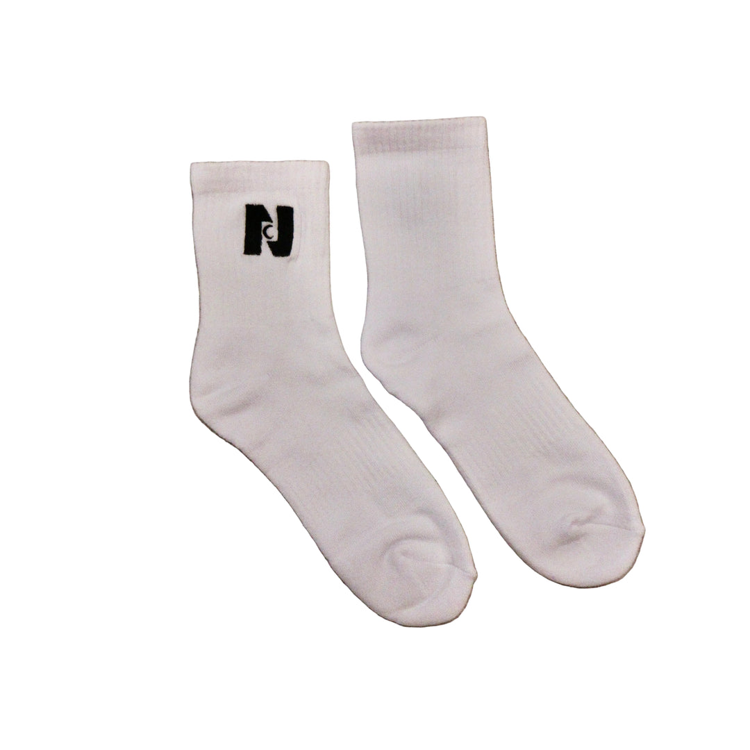 Nocturnal N Moon Half Socks (White)