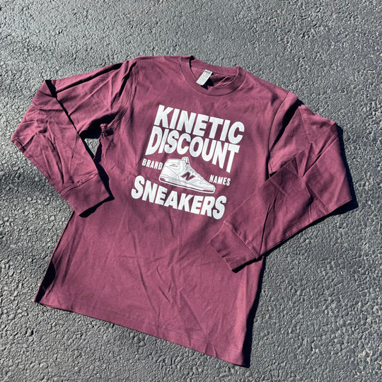 Kinetic Discount Sneaks Long Sleeve Tee (Maroon)