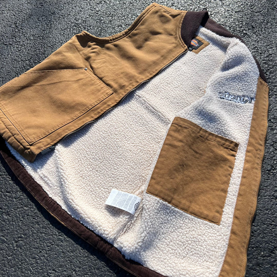 Kinetic x Dickies Embroidered Fleece Vest (Brown)