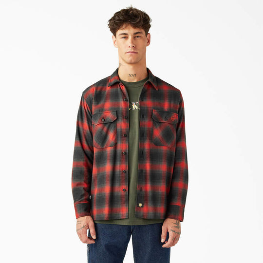 Dickies X Spitfire Flannel Shirt (Red Ochre)