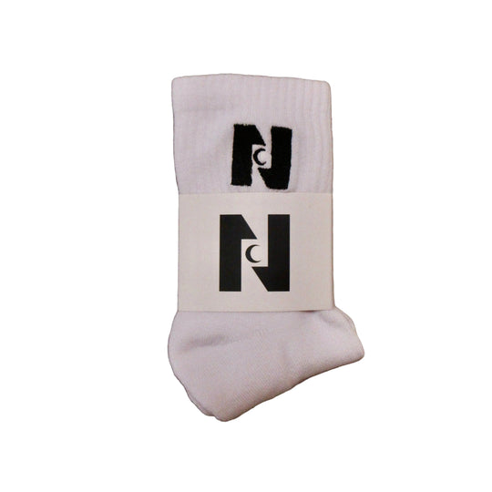 Nocturnal N Moon Half Socks (White)