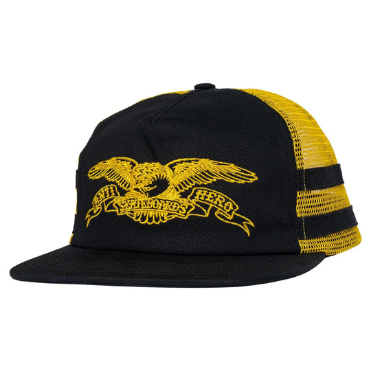 Anti Hero Basic Eagle Snapback Hat (Black/Yellow)