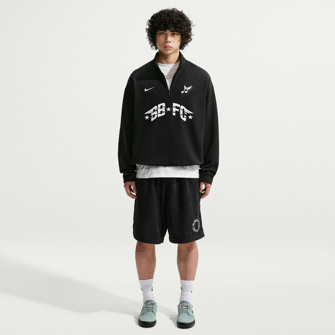 Nike SB Club 58 Skate 1/2-Zip Fleece Crew-Neck Sweatshirt (Black)