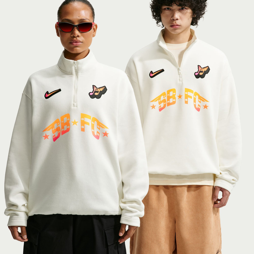 Nike SB Club 58 Skate 1/2-Zip Fleece Crew-Neck Sweatshirt (Sail)